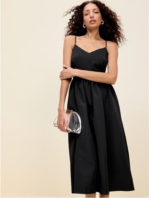 Nwt The Occasion By Old Navy Black Taffeta Midi Dress Xxl Tall